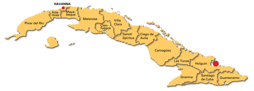Karte von Kuba 